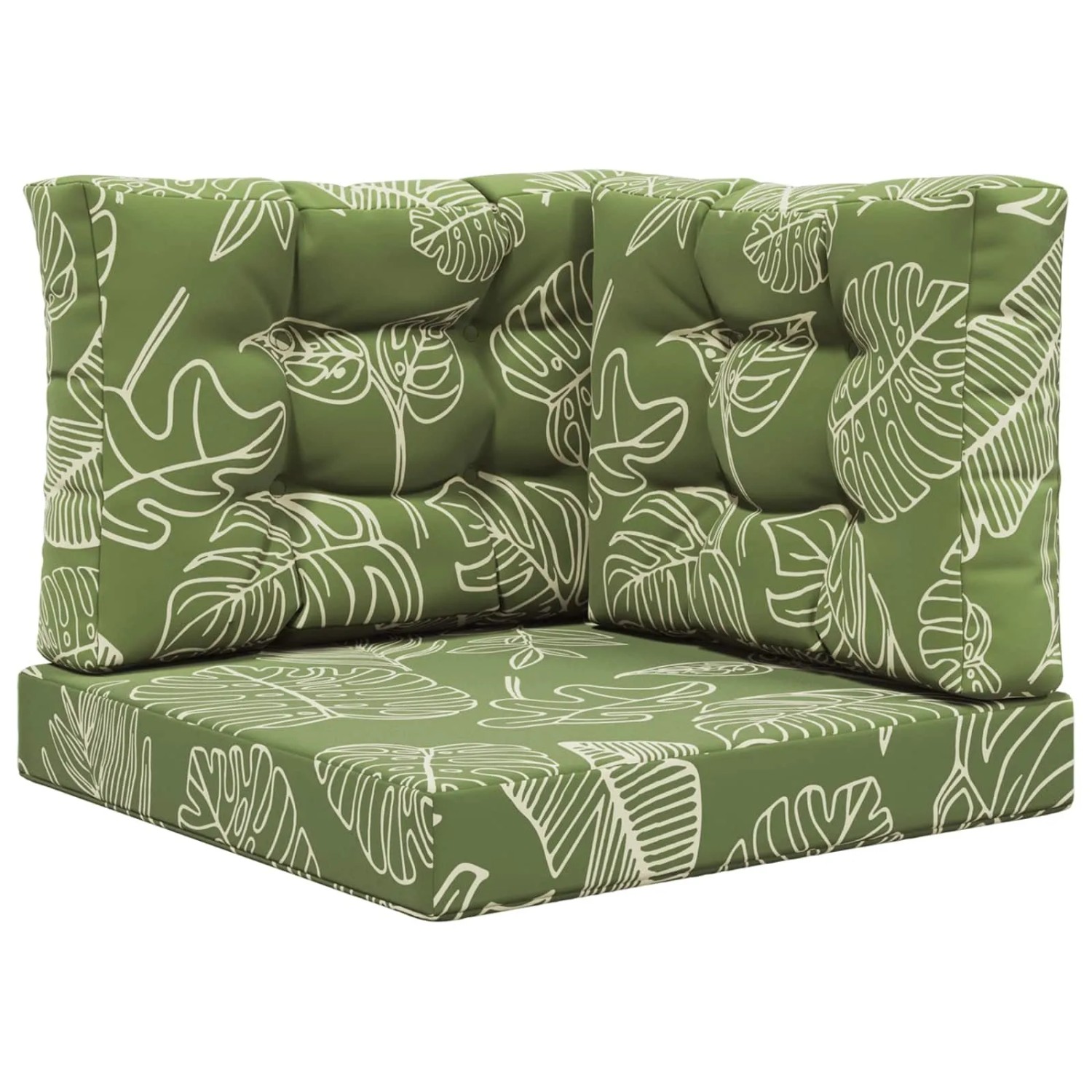 vidaXL Sofakissen für Draußen 3-Tlg Blattdesign Polyester 900775