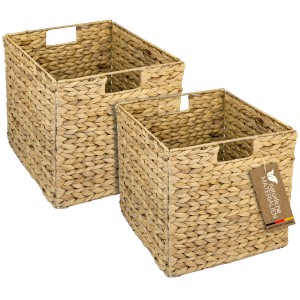 HMF Aufbewahrungskorb Korb Geflochten Wasserhyazinthe Seegras Kallax 32 x 34 x 32 cm 2er Set