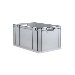 Graue PROREGAL Eurobox NextGen Grip, 65 Liter, zur Aufbewahrung und Lagerung.