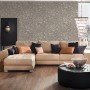 PROFHOME Textiltapete 956336-GU, graubeige Blumenmuster, matte Optik.