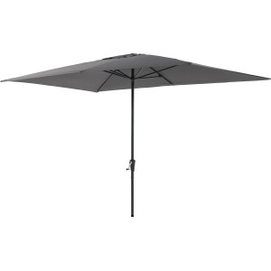 Rechteckiger, anthrazitfarbener Marktschirm Honolulu 200x300 cm mit Kurbel.
