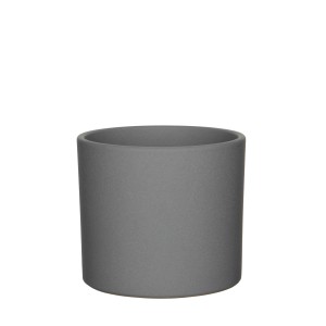 Grauer, matter Übertopf Era von Mica Decorations, Ø 13,5 cm.