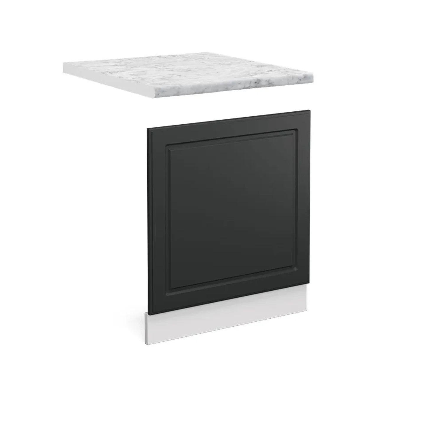 Vicco Frontblende R-Line Geschirrspüler Fronttür Anthrazit Landhaus Weiß 60 cm AP Marmor