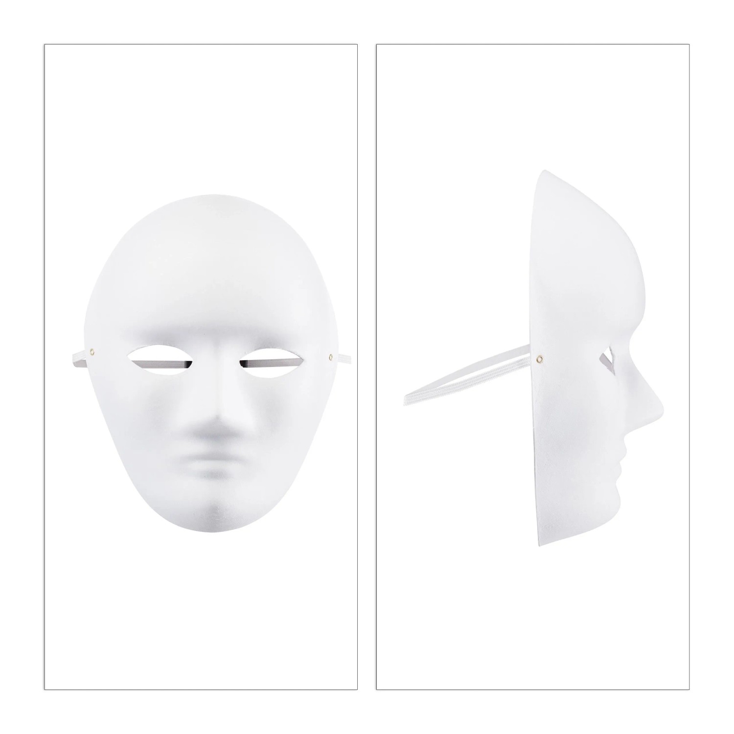 Relaxdays Masken 20er Set Papier Weiß Mit Gummiband 24 cm x 18,5 cm x 8 cm