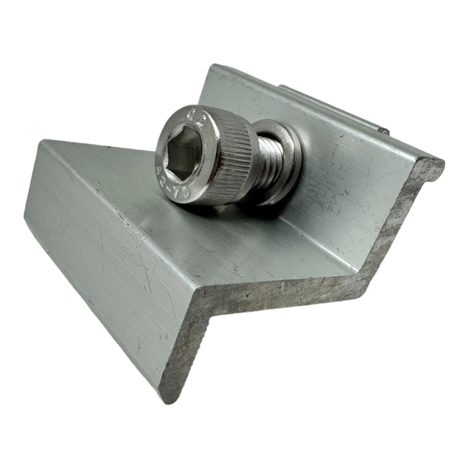 Jet-Line Endklemme für Solarpanele (3,5 cm) mit Schraube, Detailansicht.