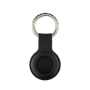 Schwarzer Hama Schlüsselanhänger Fantastic Feel für Apple AirTag aus Silikon mit Karabiner.