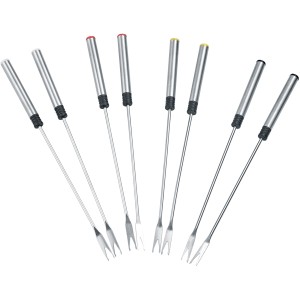8 Edelstahl Fondue-Gabeln mit farbigen Markierungen für Severin Fondue-Set FO 2470.