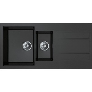Miló Einbauspüle Luxuria 100 Graphit, Granitverbundstoff, Doppelbecken.
