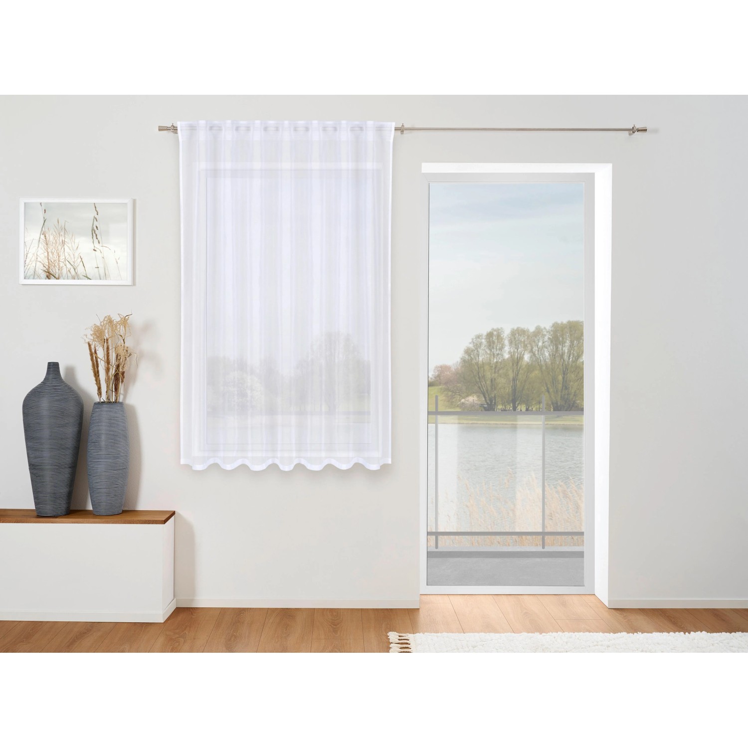 Modern Living Fertigvorhang Leo Transparent in Weiß ca. 140x175cm_3