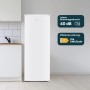 Weißer homeX Kühlschrank ohne Gefrierfach, freistehend, 242 Liter Nutzinhalt.