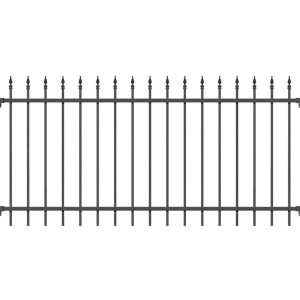 Metallzaun Grund-Set Chaussee, anthrazit, 120x1000 cm, zum Einbetonieren. Gartenzaun aus Aluminium mit Spitzen.