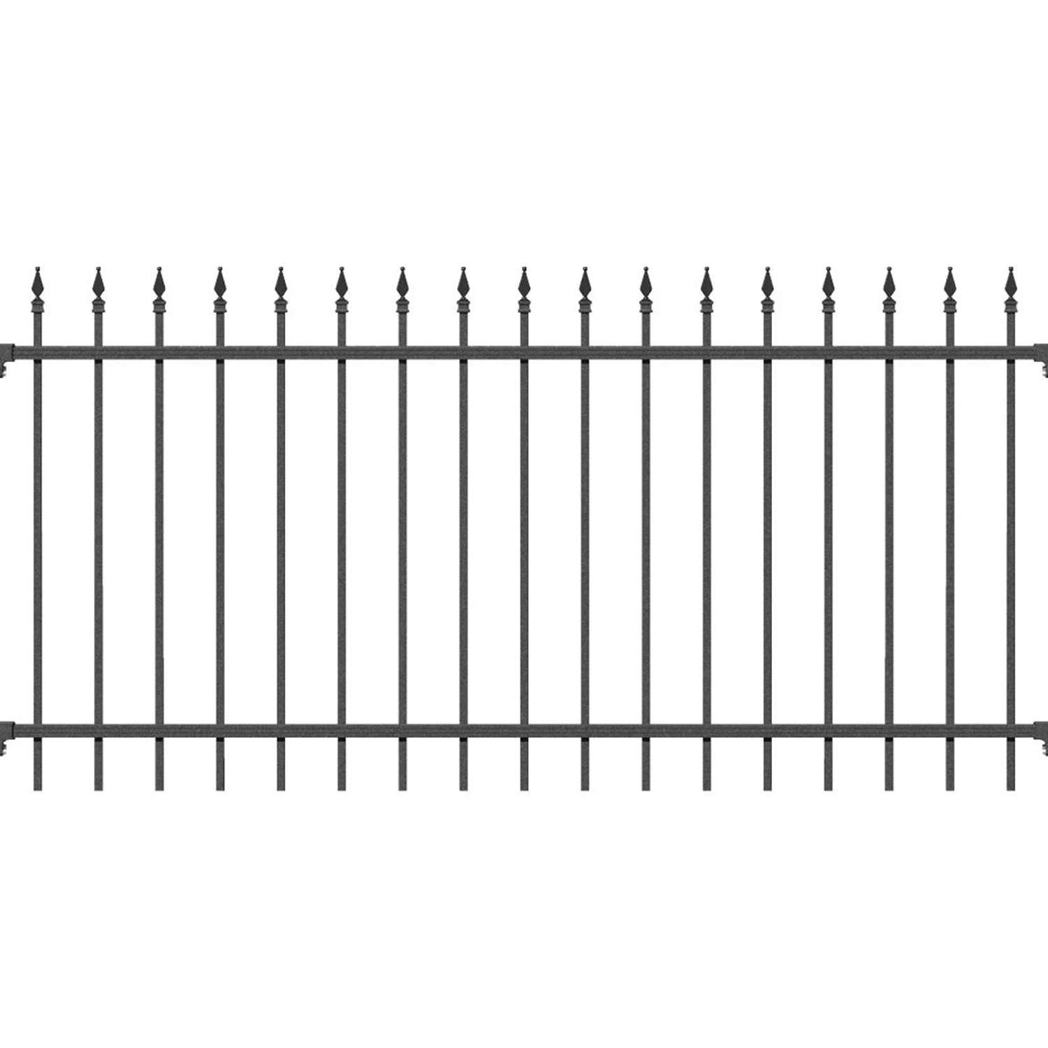 Metallzaun Grund-Set Chaussee, anthrazit, 120x1000 cm, zum Einbetonieren. Gartenzaun aus Aluminium mit Spitzen.