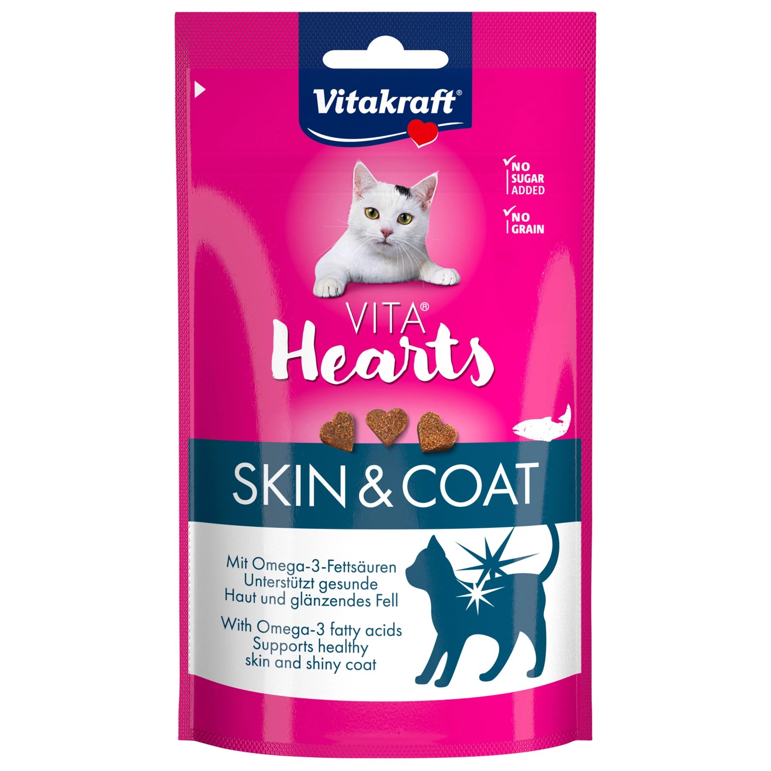 Image of Vitakraft Katzensnacks Vita Hearts Skin & Coat Lachs MSC 40 g