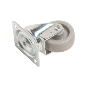 Möbel-Lenkrolle mit Platte, Softrad Ø 36mm, 35kg Traglast.