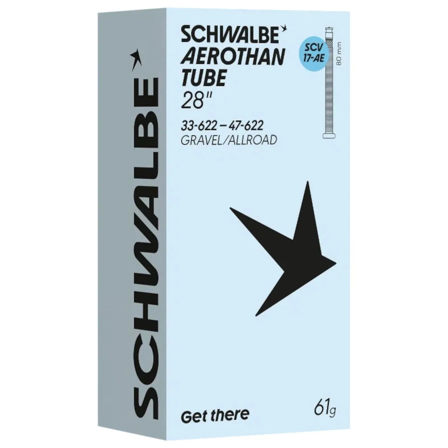 Schwalbe Fahrradschlauch SCV17-AE Aerothan TPU 28 Zoll Clik Valve 80mm ETRTO 33/47-622