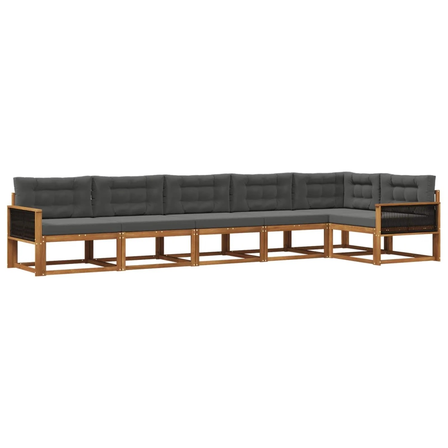 vidaXL Outdoor-Sofagarnitur mit Kissen 6 Stk Natur und Anthrazit 3382605