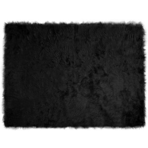 Schwarzer vidaXL Kunstschaffell Teppich Tafalla, 160x230 cm, Polyester