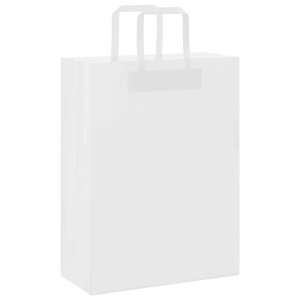 vidaXL Papiertragetaschen 250 Stk mit Henkeln Weiß 26x12x35 cm 4101842