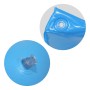 Detailansicht eines blauen, aufblasbaren Pool Winter Luftkissens mit Füllventil und Befestigungsöse. Ideal für Winterabdeckungen.