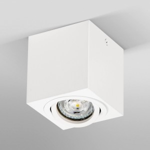 Ledvance Spot, 1-flammig, weiß, 8 cm. Moderner Aufbauspot aus Metall mit GU10 Fassung.