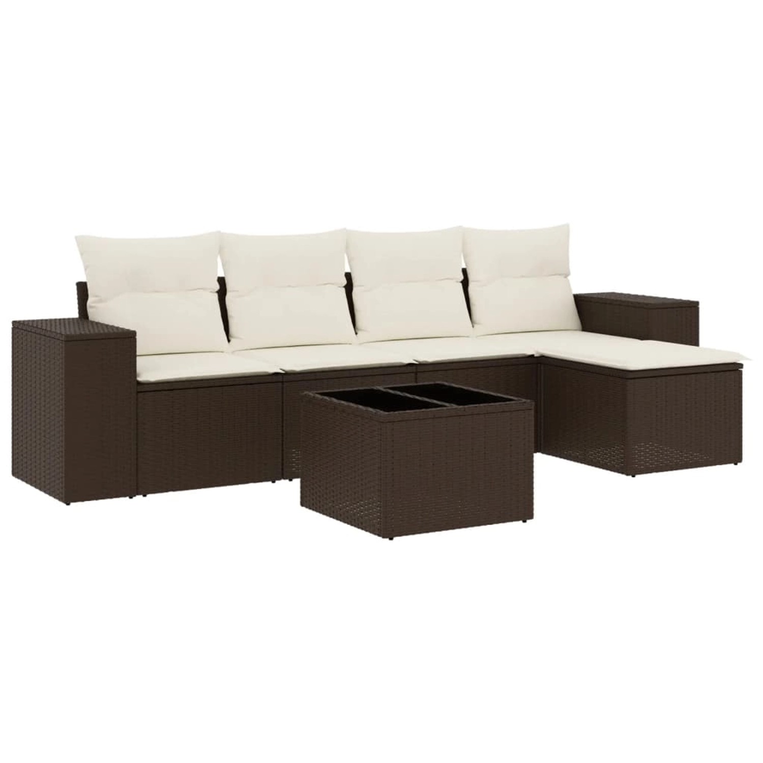 vidaXL 6-Tlg Garten-Sofagarnitur mit Kissen Braun Poly Rattan 3254840 günstig online kaufen