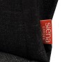 Detailaufnahme: Anthrazitfarbene Siena Garden Auflage Stella mit Markenlabel.