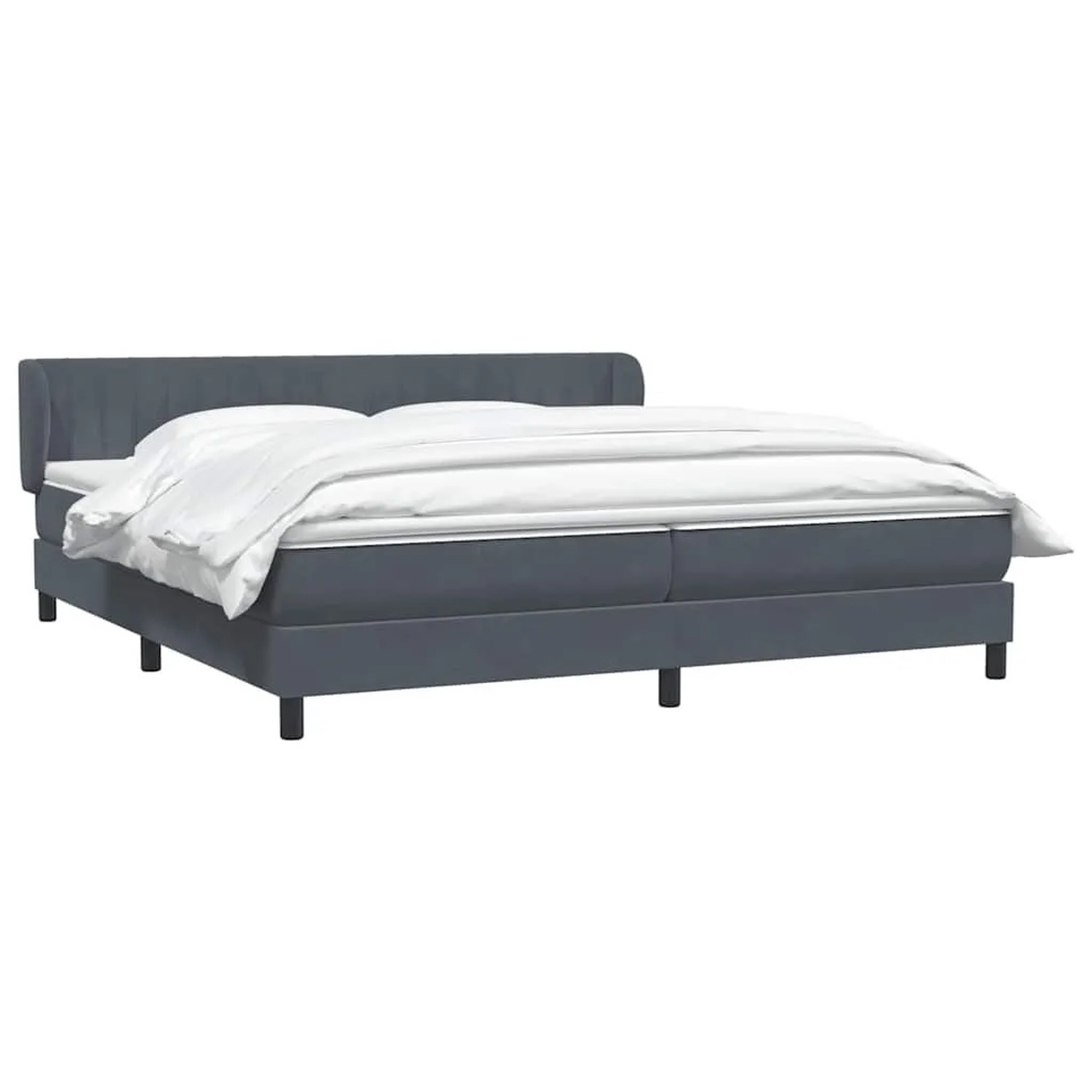 vidaXL Boxspringbett mit Matratzen Dunkelgrau 180x210 cm Samt 3317704 günstig online kaufen