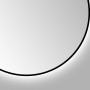 Runder DSK Design LED-Lichtspiegel Silver Globo, Ø 100 cm, mit schwarzem Rahmen.