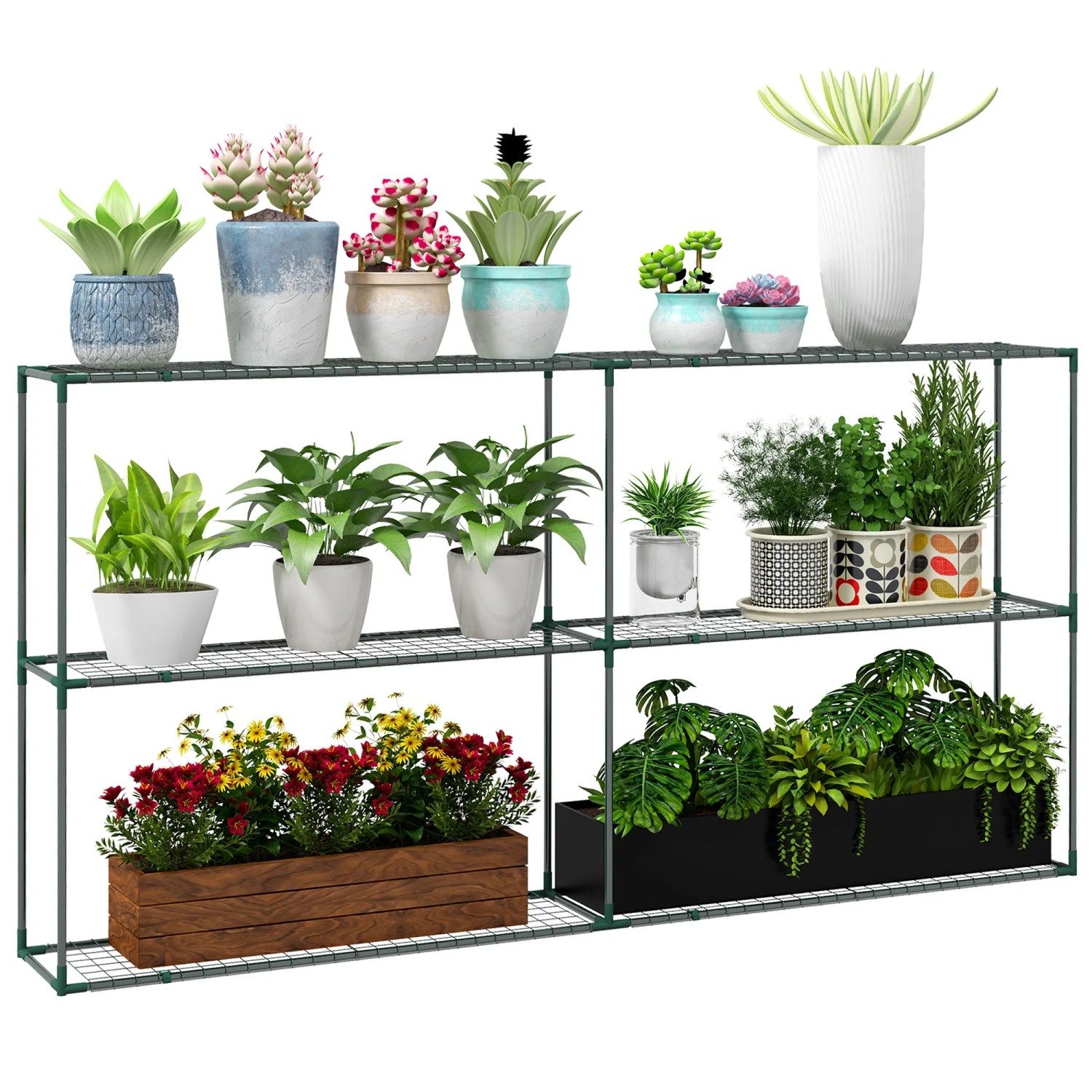 Outsunny  Blumenregal Metall 222L x 30B x 114H cm