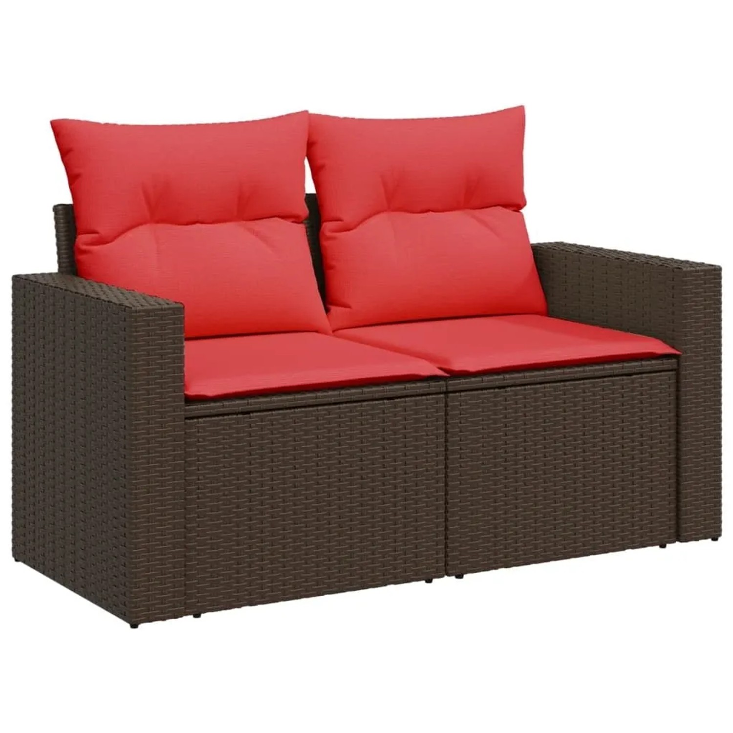 vidaXL Gartensofa mit Kissen 2-Sitzer Braun Poly Rattan 366243 günstig online kaufen