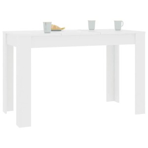Weißer Esstisch aus Holzwerkstoff, 120x60x76 cm, mit schlichten Linien für Esszimmer oder Küche.