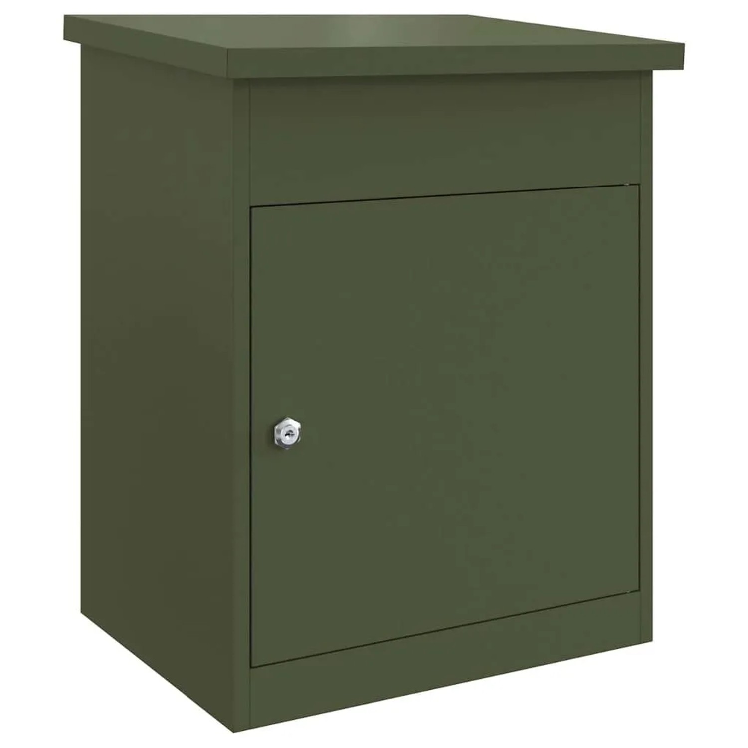 DELUKE Paketbox KILI Mit Speicher OlivGrünfarbig 47,5x38x59cm Stahl Paketkasten Paketbox Für Zuhause Kasten Für Pakete