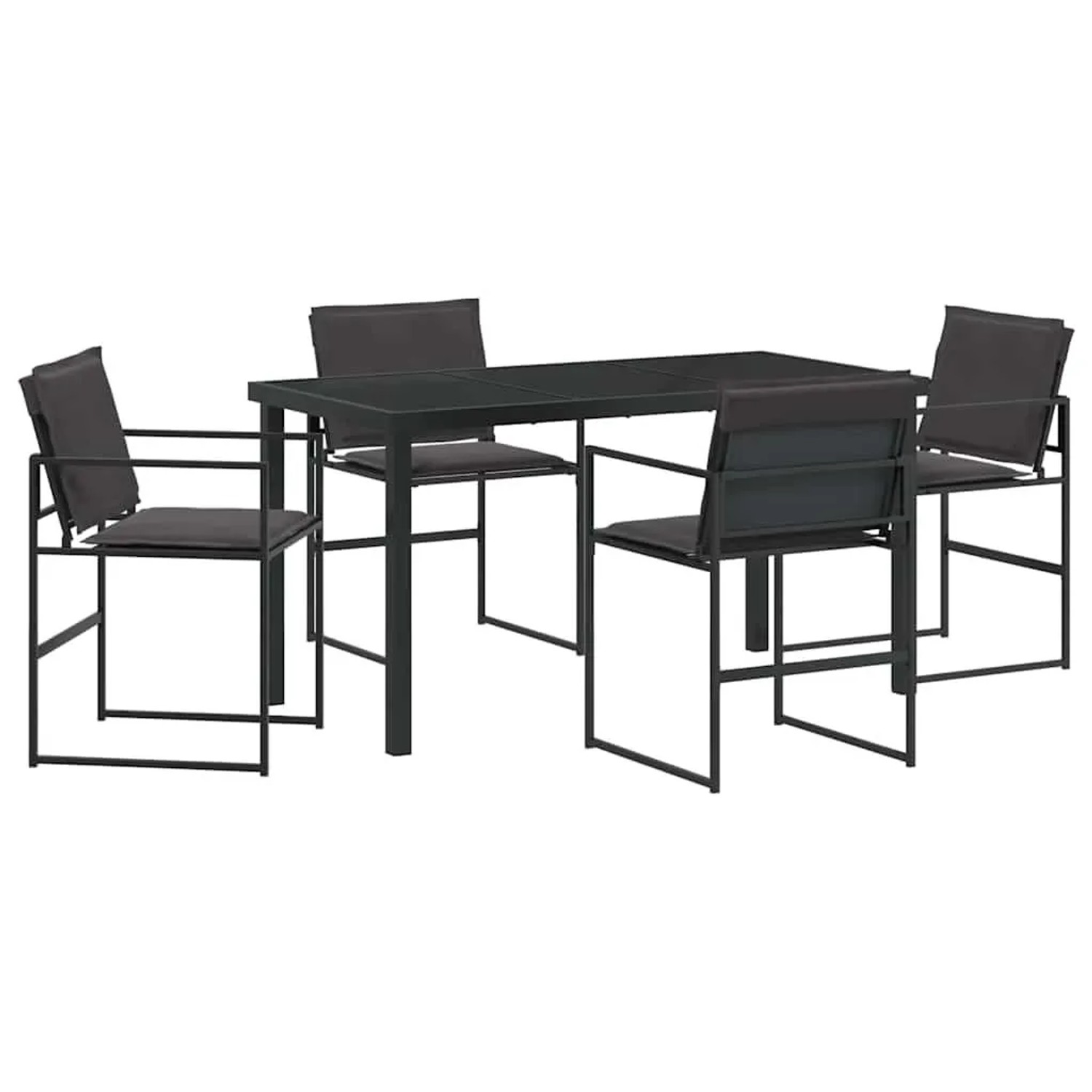 vidaXL Garten Essgruppe 5-Tlg Schwarz Textilene und Stahl 3379333 günstig online kaufen