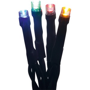 Mehrfarbige LED-Lichterkette, 1,42 m, für Außen & Innen, mit blauen, grünen, roten und gelben Lichtern.