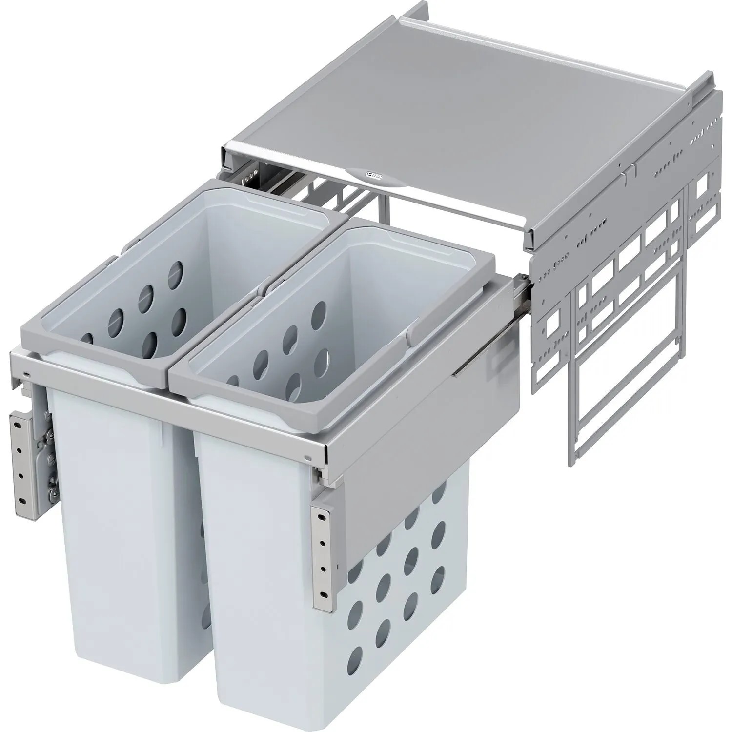 Vauth-Sagel Einbau Wäschekorb für Schrankeinbau in Korpusbreite 450 mm 2x21, Lava