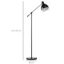 Schwarze, höhenverstellbare HOMCOM Stehlampe im Industrie-Design. Schwenkbarer Lampenkopf.