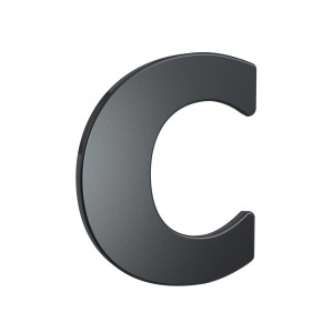 Basi Hausnummer 'c', Stahl Anthrazit, zur Montage an der Hauswand.