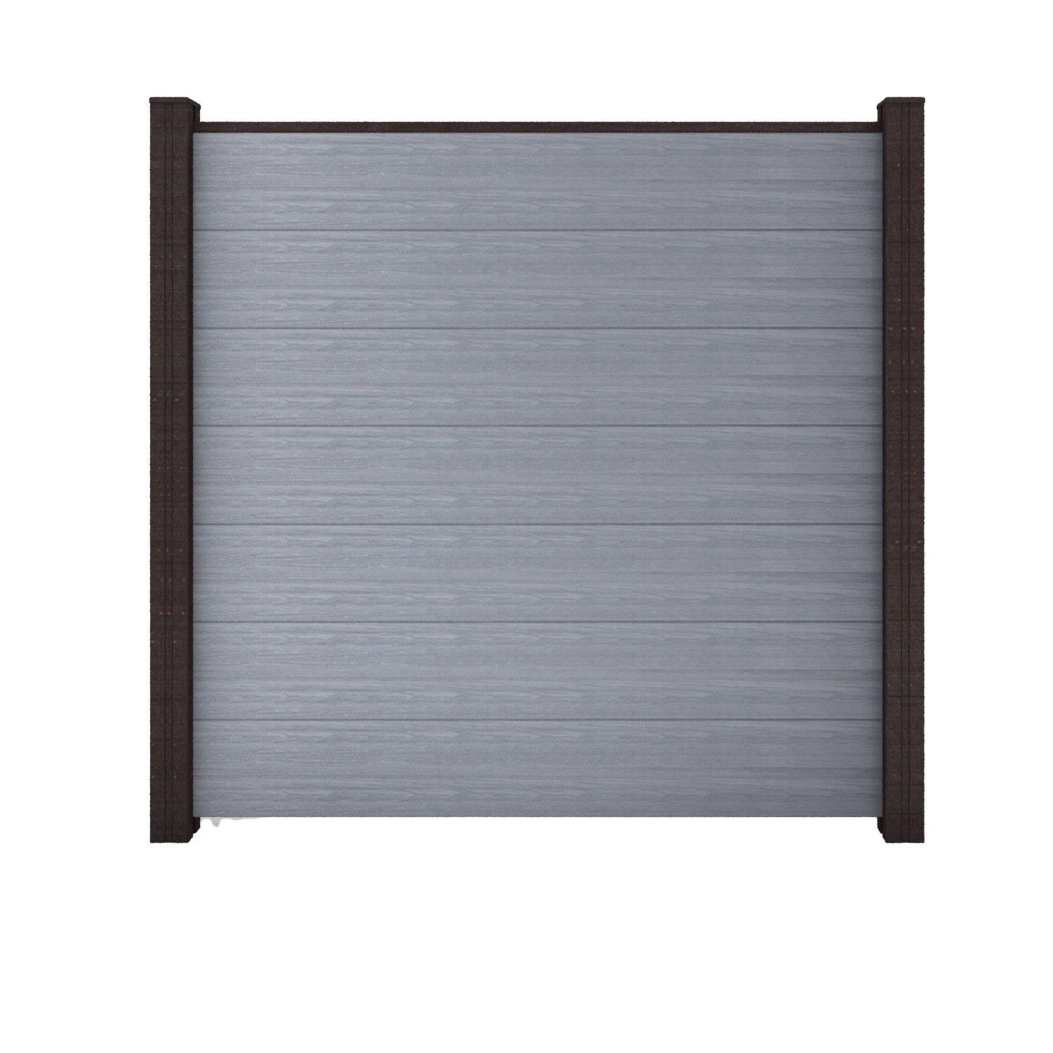 GroJaSolid Grande Sichtschutzzaun, steingrau, 180x180 cm, co-extrudiert. Robuster BPC Steckzaun für den Garten.