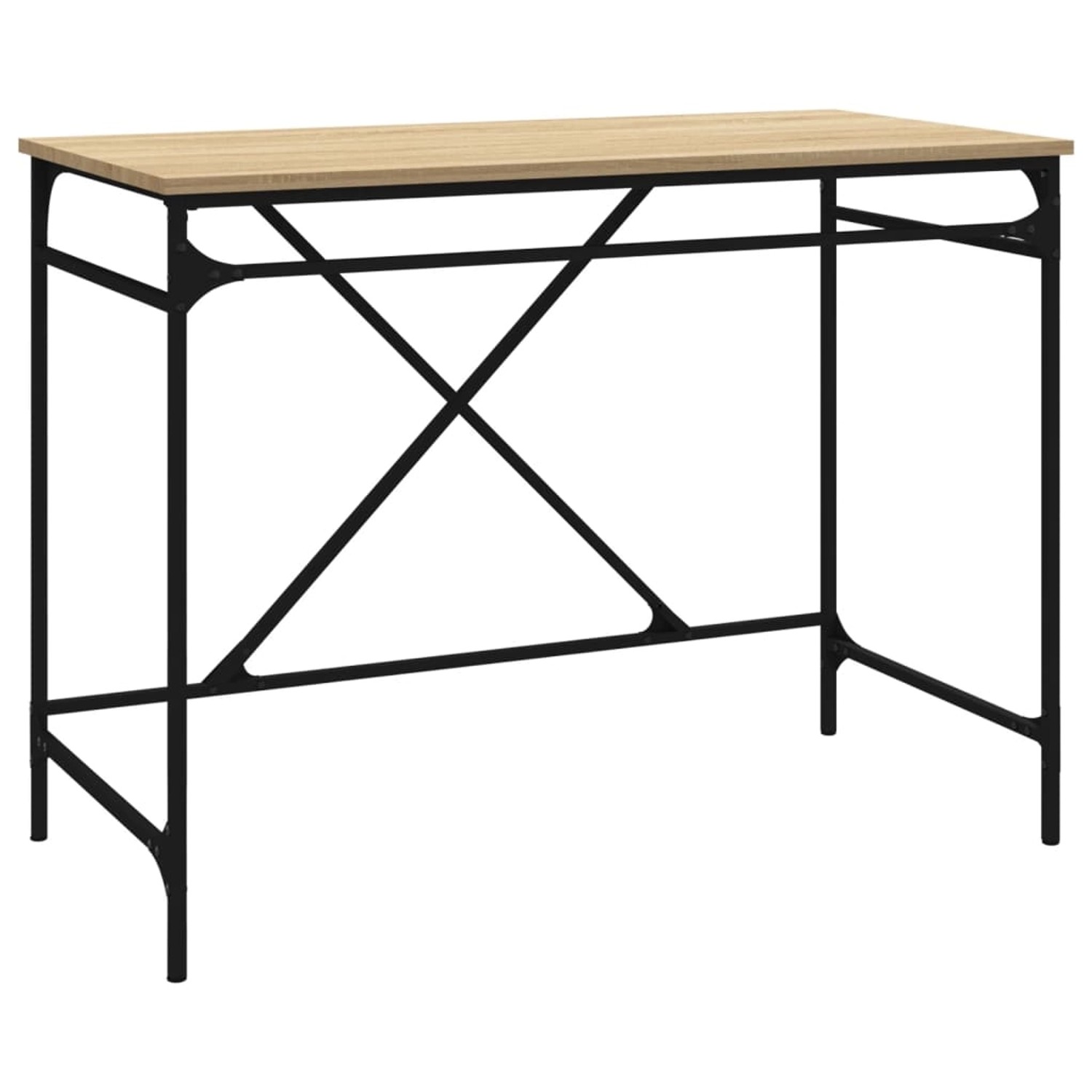vidaXL Schreibtisch Sonoma-Eiche 100x50x75 cm Holzwerkstoff und Eisen 82672 günstig online kaufen