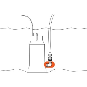 Gardena Tauchpumpen-Anschlussstück, 42 mm/33,3 mm, zur Verbindung von Pumpe und Schlauch.
