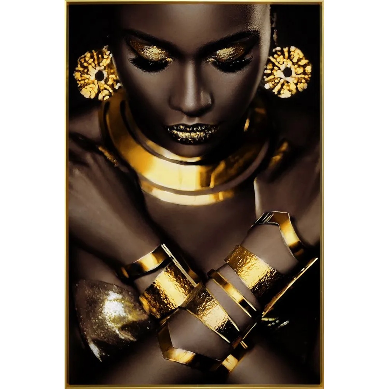 Art Universe Glasbilder Goldene Schönheit 80 x 120 cm