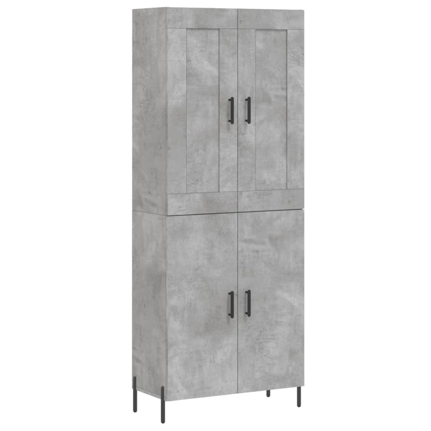vidaXL Highboard Betongrau 69,5x34x180 cm Holzwerkstoff 3199565