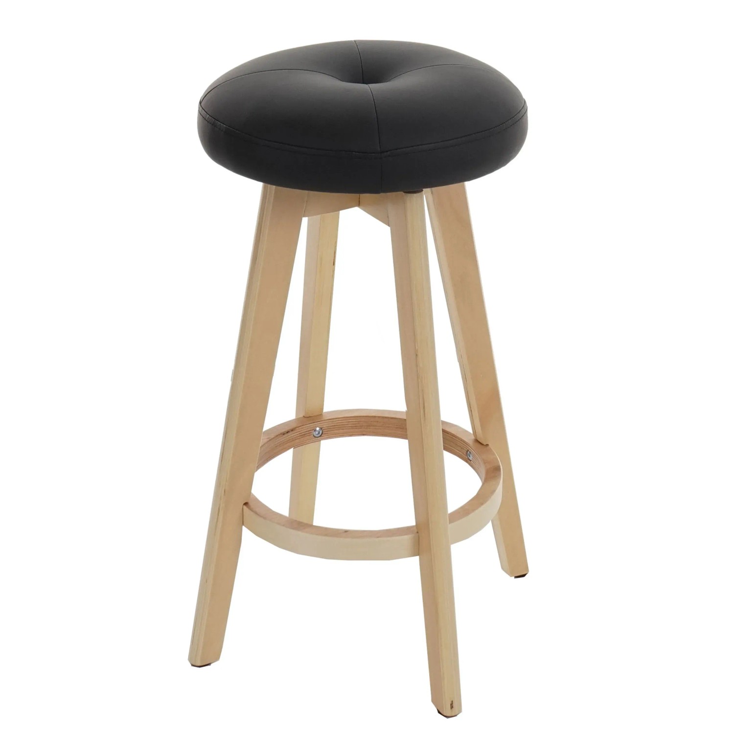 PROREGAL Barhocker Drehbar Und Einfach Sitzhöhe 67cm Holz Kunstleder Drehbar Schwarz Helle Beine Barstuhl Tresenhocker