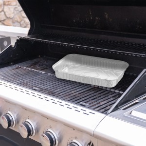 Relaxdays Grillschalen Aluminium Silber 25er Set 4,5 cm x 31 cm x 21 cm