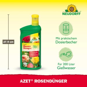Neudorff Rosen-Dünger Azet Plus 1 l Flasche: Flüssiger Rosendünger für Wachstum und Widerstandskraft.
