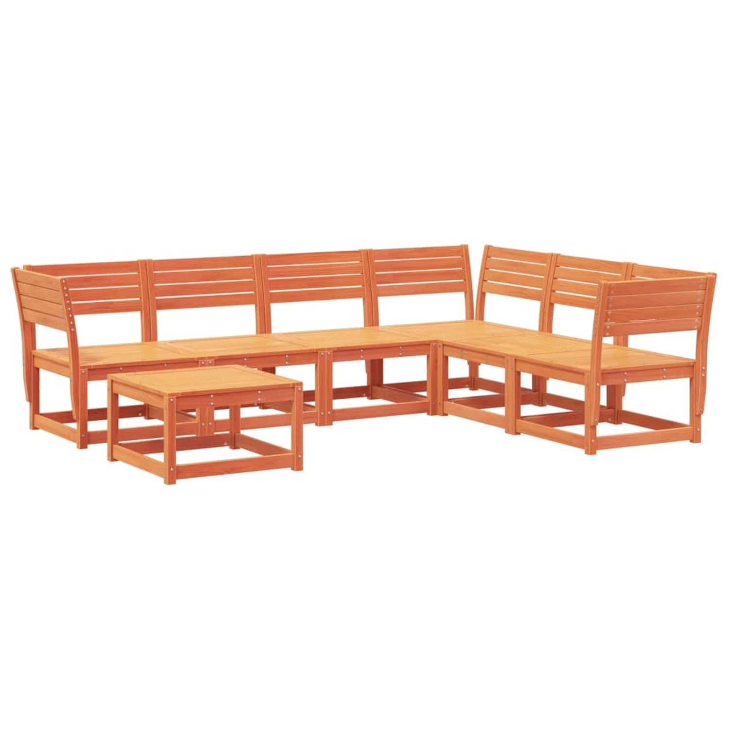 vidaXL 7-tlg Garten-Lounge-Set Wachsbraun Massivholz Kiefer günstig online kaufen