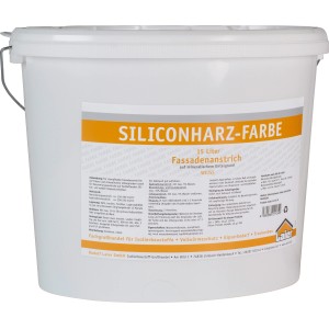 Weißer 15L Eimer Laier Silikonharz Fassadenfarbe für mineralische Untergründe.