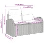 vidaXL Gartenmöbel-Set, hellgraues Poly Rattan Sofa mit Maßen.