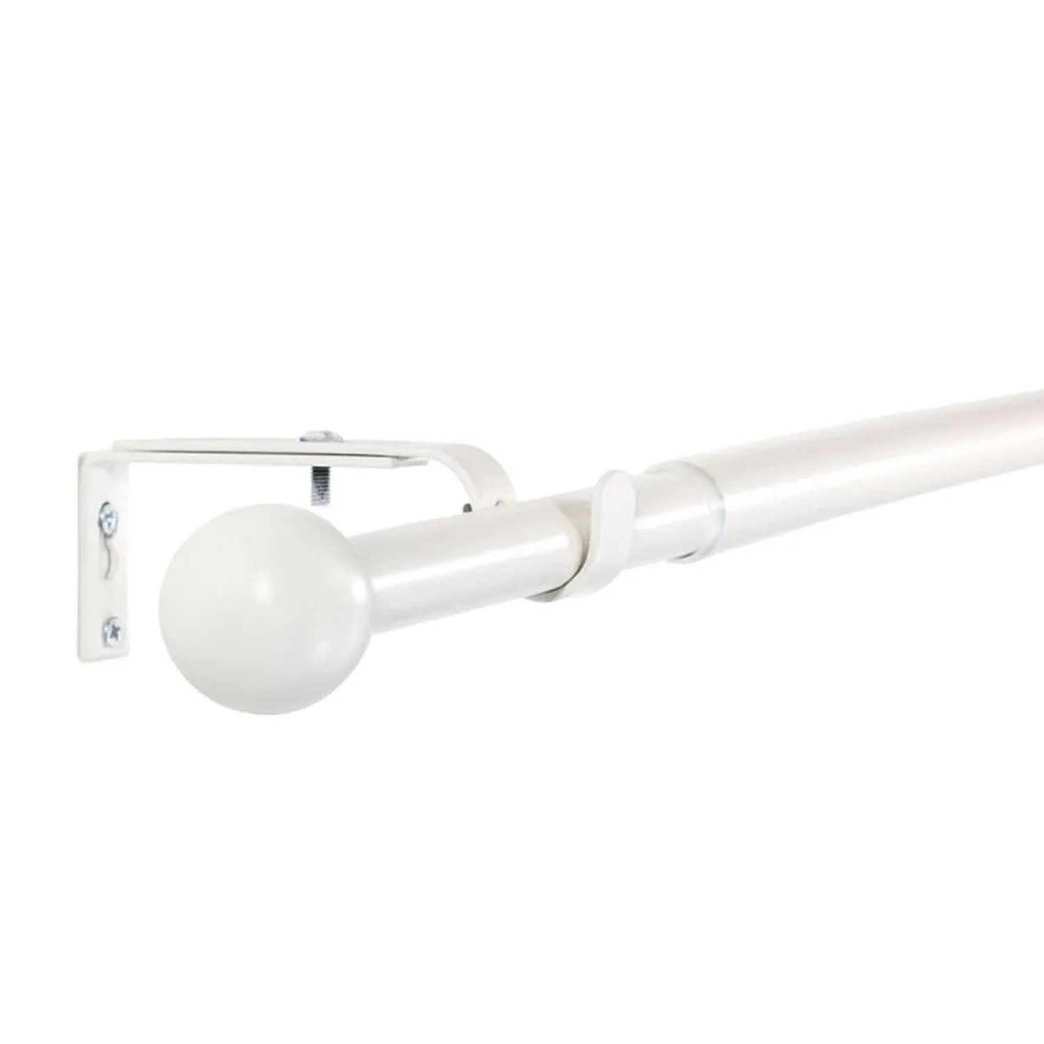 Deco-Raum Gardinenstangen Set Ausziehbar 1-Lauf Kugel Flexa Ø 16/19 mm 70-120cm Weiß