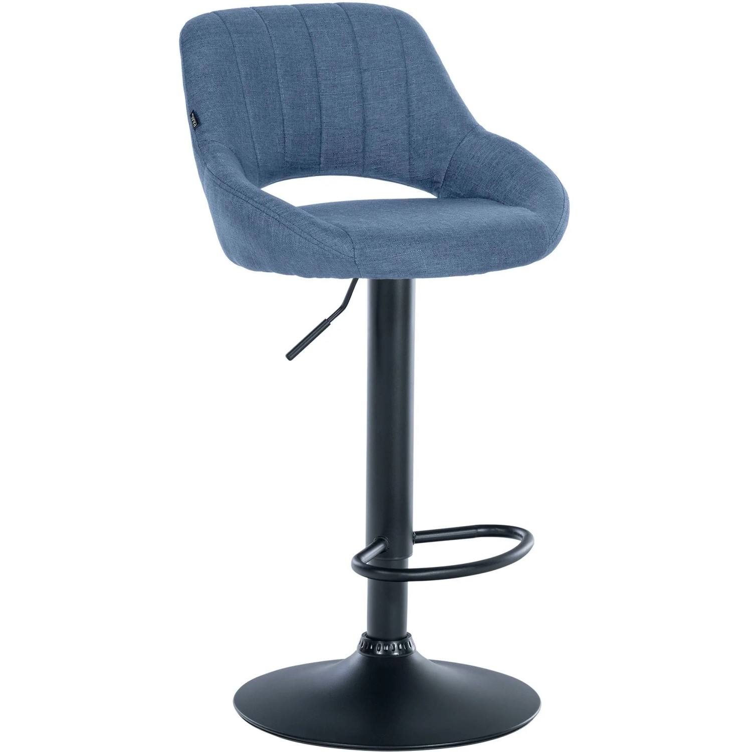 DELUKE Barhocker SEGAD Stoff Blau 46,5x48x85cm Schwarz Barstuhl Mit Lehne Tresenhocker Tresenstuhl